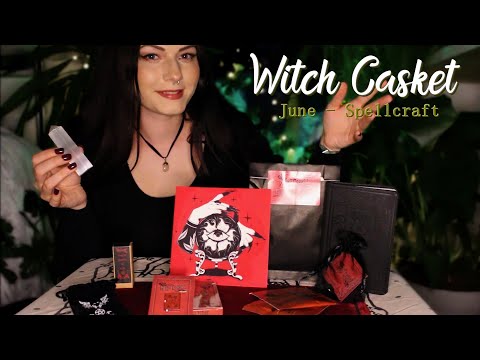 ASMR Witch Casket Unboxing (June 2021 - Spellcraft) + 1 year channel anniversary!! 🥳🤩💕
