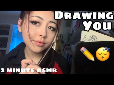 ASMR drawing you in 2 minutes ✏️😴(fast & aggressive, soft spoken)