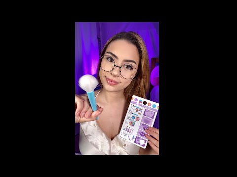 ASMR Doing Your WOODEN MAKEUP #shorts tiktok Asmr makeup face touching, relaxing video for sleep ❤️