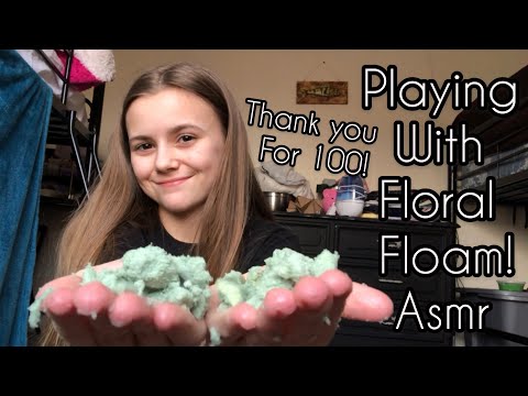 Playing with floral foam! - ASMR