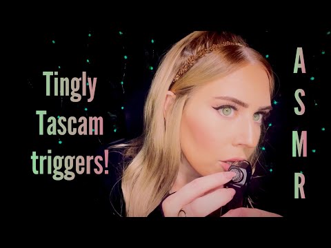ASMR ✨ Tascam tapping, mouth sounds, brushing, mic covers, & more! (First video with the tascam💜)✨