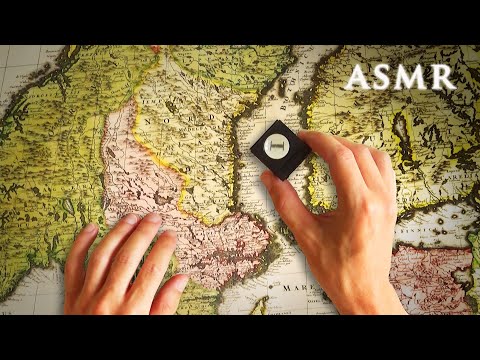 ASMR 1hr Exploring Antique Nordic Map from 1706 | Using Loupe