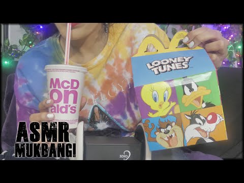ASMR  Mukbang 🍔🍟 McDonalds  Cheeseburger (EATING SOUNDS)McDonald Happy Meal Eating 3DIO BINAURAL⭐♥