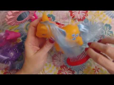 ASMR Semi-Inaudible Whisper ~ Plastic Toy Show & Tell / Pony Hair Brushing / Some Tapping