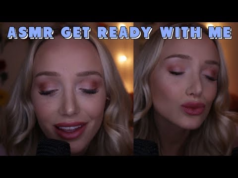 ASMR DOING MY MAKEUP! Trying NEW Tarte products (whispers, lid sounds, face brushing...)