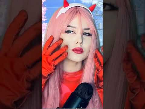 🌙 ASMR anime cosplay Zero Two 💗 my face is plastic (full on my channel)