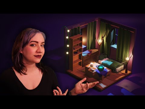 ASMR 🔮 Making A Cozy Witch House in Blender