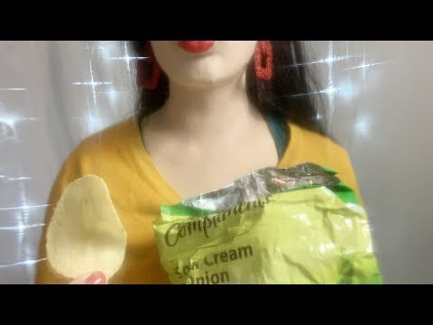 ASMR Eating Sour Cream & Onion Chips✨ - Crunchy & Crinkly Packaging Sounds