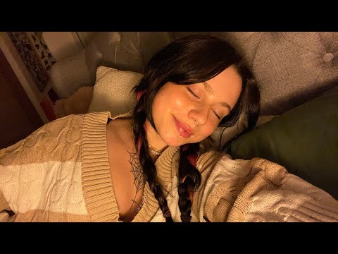 ASMR chill in bed with me (vaping, eating ice cream, lots of random triggers)