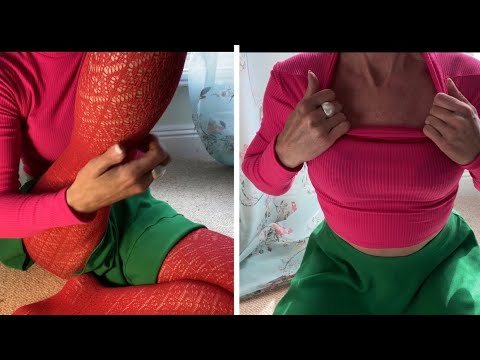 ASMR shirt  | skirt  | tights scratching - re-upload | other video in description