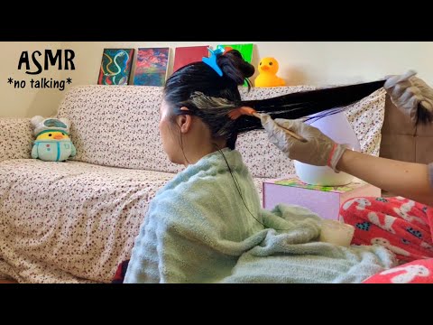 ASMR Shea Butter Hair Mask Treatment w. Added Oils + Soothing Sounds of a HUMIDIFIER! (No Talking)