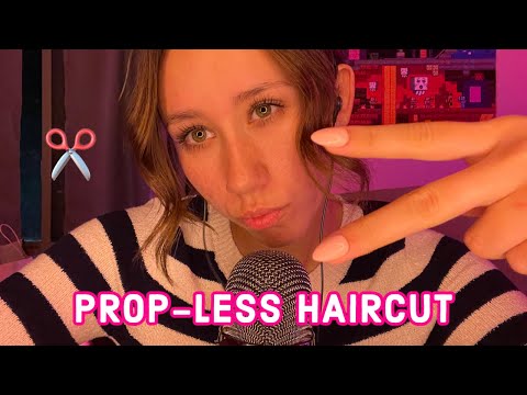 ASMR | prop-less haircut (realistic scissor sounds)