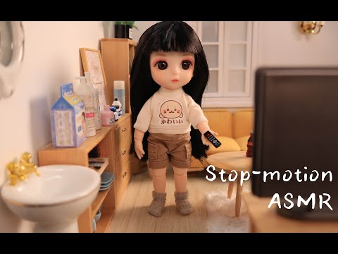 [Stop-motion ASMR] Night in the Doll House