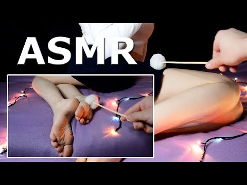 ASMR FOOT TICKLE + MOUTH SOUNDS | Relax Sounds no Talking