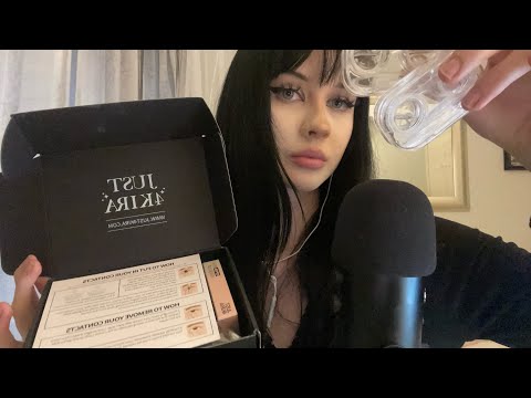 ASMR | Unboxing and reviewing JUST4KIRA eye contacts! 👀