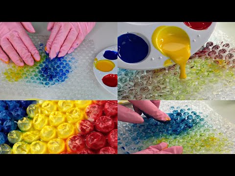 ASMR Painting on Bubble Wrap