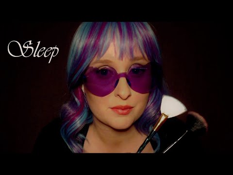 ASMR || Face brushing, mic blowing and the only word I can say is "sleep."