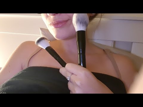 Brushing your face | ASMR mic brushing and visual trigger