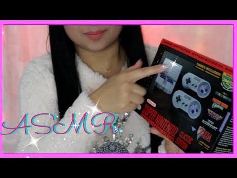 ASMR for TINGLES ♡ Unboxing Super Nintendo Entertainment System Mini 🎮 Tapping Tracing Whispering