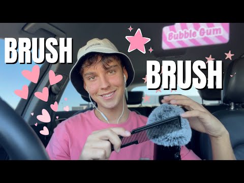 ASMR | Brushing ur Face with Mouth & Hand Sounds (floofy mic) + rambles 💕