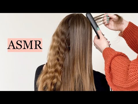 ASMR *VERY SATISFYING* 1 HOUR haircut & hair straightening session with friend 🤍 (NO TALKING)