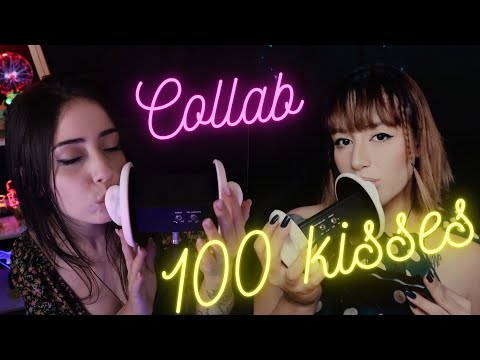 [ASMR] 100 Kisses | Collab Especial dos 30k | feat SunsetgaiaASMR