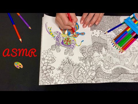 АСМР Раскраска-антистресс 🖼Раскрашиваем и болтаем ✏️Шепот🤫 ASMR Coloring and chatting🖌