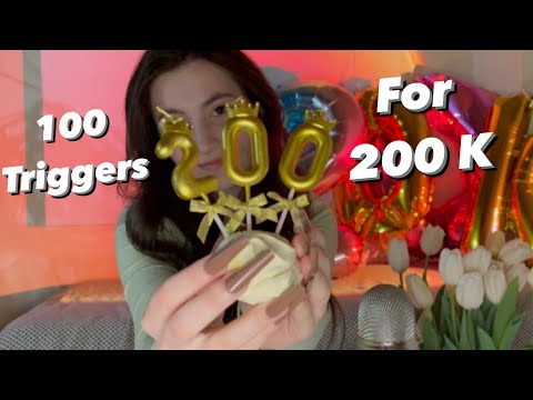 Asmr 100 triggers in 1 minute special for 200 K 😍🥺💗
