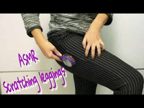 ASMR Lofi scratching leggings with nails and hairbrush (no talking)