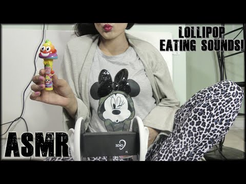 ASMR Eating Lollipop Candy Whisper 💖( 3DIO BINAURAL)💖🍬🍬🍬