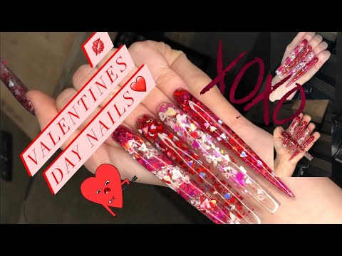 DOING VALENTINES DAY NAILS BECAUSE IM LONELY (let’s be lonely together) ( ^ω^ )