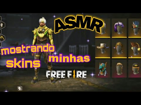 ASMR MOSTRANDO MINHA SKINS MASCULINOS DO FREE FIRE🔥