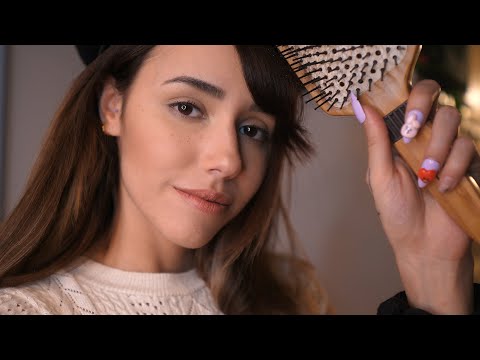 ASMR- Your Friend Helps With Your Daily Morning Routine ( facial massage + hair combing)