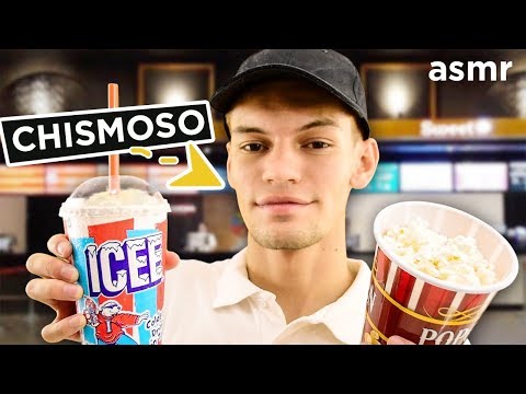 ASMR - Vendedor de boletos de Cine CHISM0SO | Sonidos con Comida - ASMR Español
