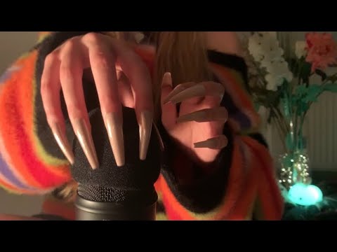 ASMR | super long nails ! Mic scratching ✨ with & without cover ✨ intense tingles