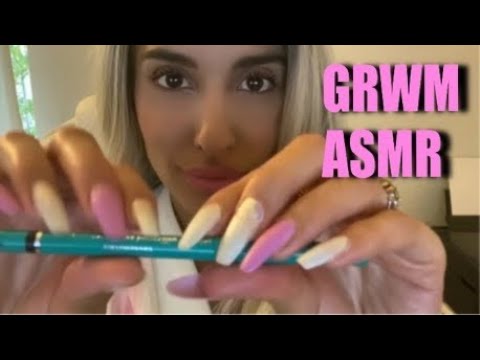 ASMR GRWM - Get Ready With Me - No Talking - Sounds of Makeup Application, Rummaging, and Tapping