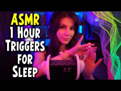 ASMR 1 Hour Triggers for Sleep 😴 Tk tk, Hand Sounds, Visual Triggers, Ear Brushing, and more