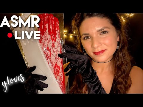 ASMR ❥ LIVE New Gloves Unboxing + Hand Movements