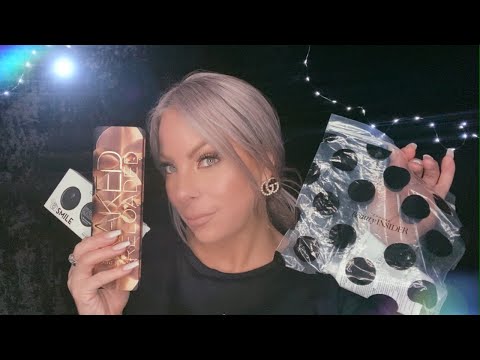 ASMR- High End Makeup Haul  💄 Whispering, Soft Tapping, Hand Movements