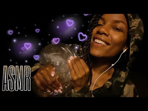 ASMR 💜 Blowing Up Floats 🌟 Sitting, Squeezing & Biting Deflation {Outside at Night}