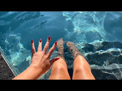ASMR IN OUR POOL💦 (water sounds, no talking)