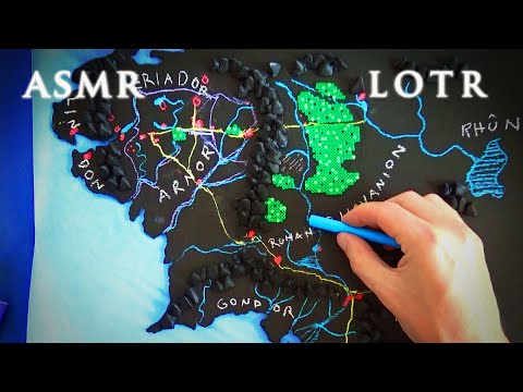 ASMR 1hr Map of Middle-earth | Chalkboard drawing