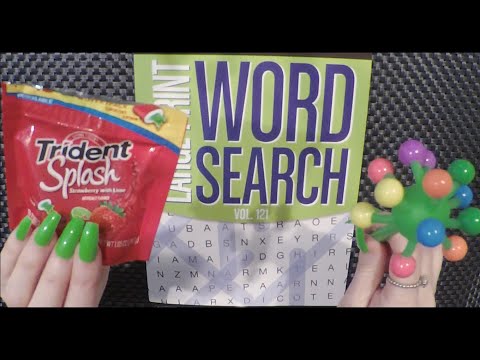 ASMR Intense Gum Chewing Word Search | Whispered | New Book