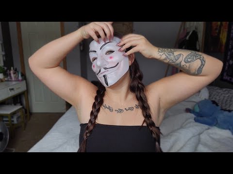ASMR- Mask Tapping & Scratching W/ Glove Sounds!
