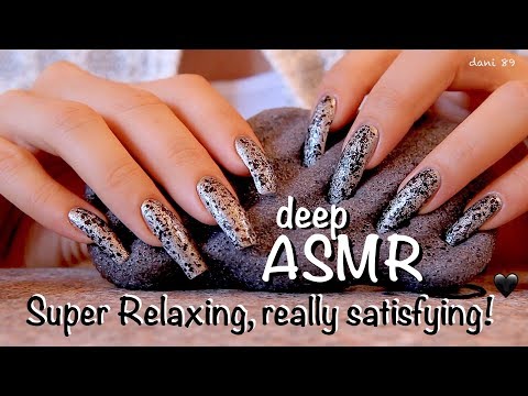Rock-TABLE-STONE theme! 🖤 ear-to-ear ASMR: my Super NAIL-SCRATCHING, POKING TAPPING sponge + water 🎧