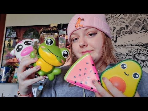 ASMR- Squishy Tapping and Squishy Chewing with Random Whispers (lofi)