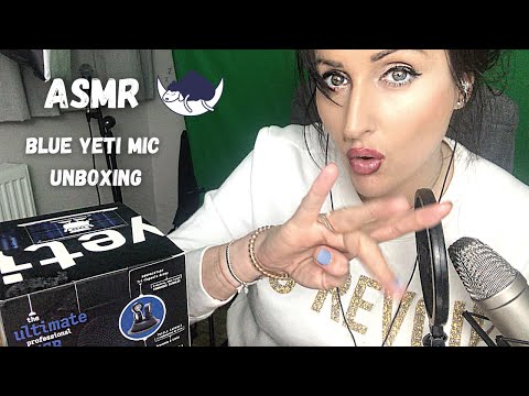ASMR Blue Yeti 🎤📦 Unboxing & Testing, Whispering , Scratching, Tapping & Tingles 🔔🥱🛌💤