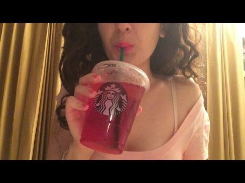 ASMR Eating Starbucks Classic Grilled Cheese and Peach Passion Tea