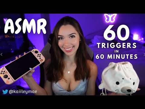 ASMR ♡ 60 Triggers in 60 Minutes (Scratching, Tapping, Mouth Sounds, and More!)