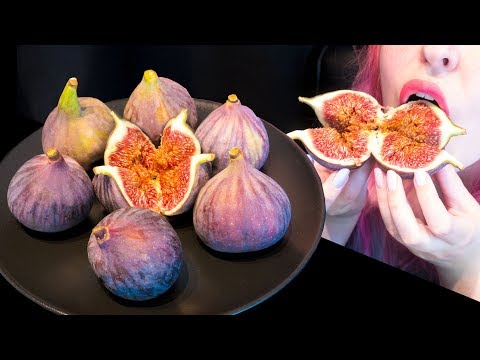 ASMR: Huge Figs! Super Gooey & Crunchy Fresh Figs Opening ~ Relaxing Eating Sounds [V] 😻